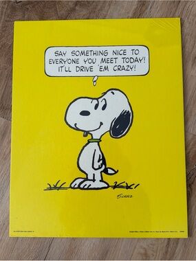 Vintage 1958 Snoopy Original Poster Say Something Nice 11x14 Still sealed 1958